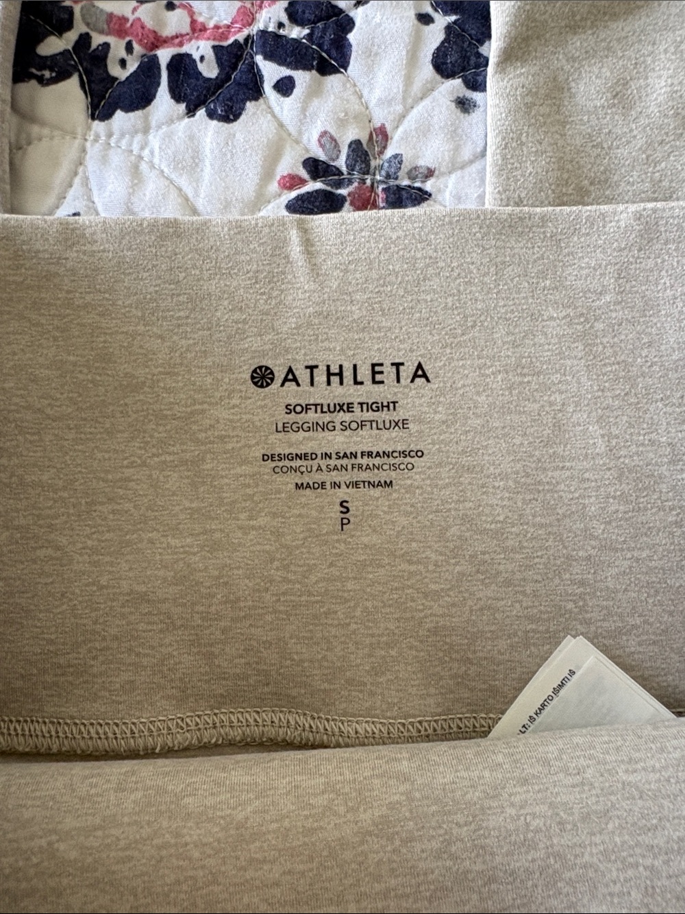 Athleta Softluxe Tight size Small Heather Oatmeal color
